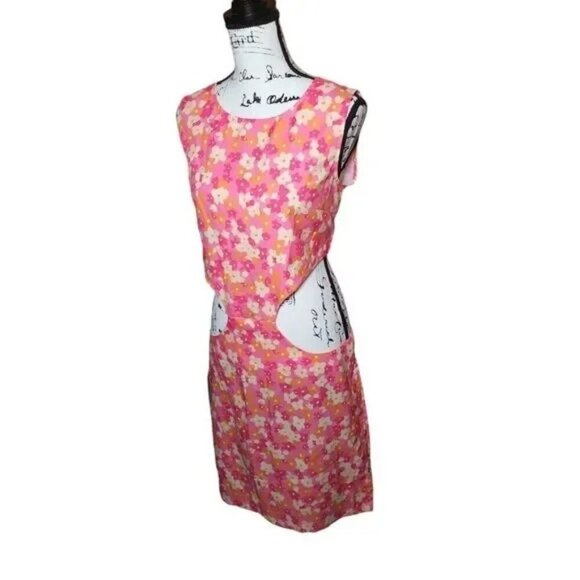 Shein Dress Size Large Midi Pink Floral open sides - Picture 6 of 8